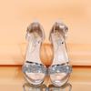 Women's Plus Size Solid Color Low Heel Sandals, Rhinestone Decor European American Style Casual Daily Outdoor Dress Shoes