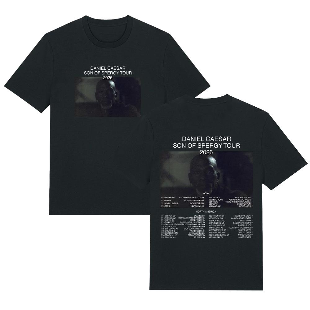 

Daniel Caesar SON OF SPERGY TOUR 2026 T-shirts Hip Hop Fashion Women Men Clothing High Quality Cotton Oversized Retro Streetwear L чорний