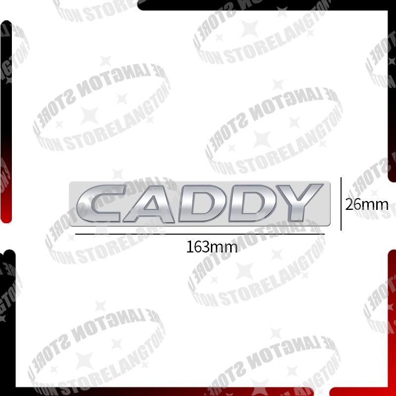 Glossy black For NEW Caddy Badge Letter Car Body Emblem 3D Metal Tail Sticker GTD Acceessories