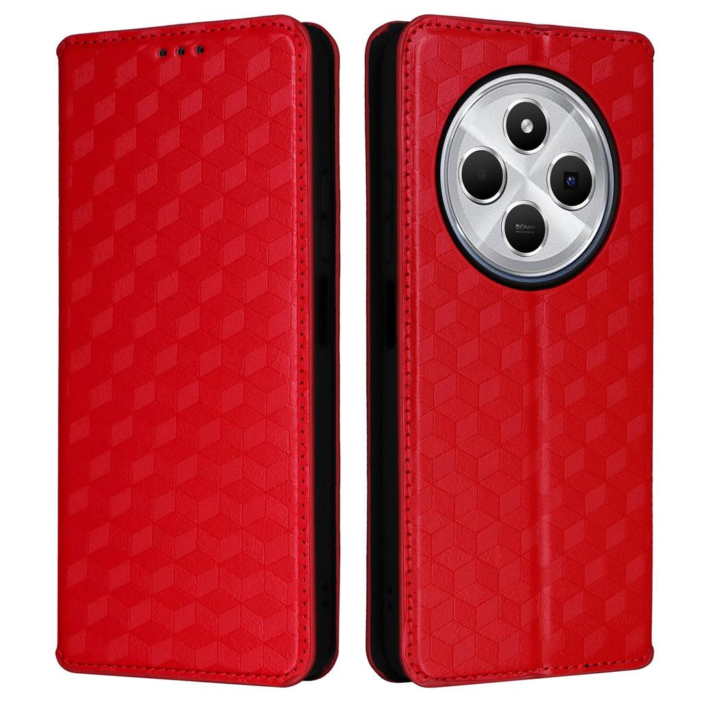 For Xiaomi Poco C75 4G/Redmi 14R 5G/14C 4G/A4 5G Wallet Case Rhombus Imprinted Leather Phone Cover