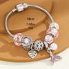 Handmade Beaded Bracelet Crystal Ball Heart Charm Mermaid Tail Pearl Pendant Jewelry Gift for Women