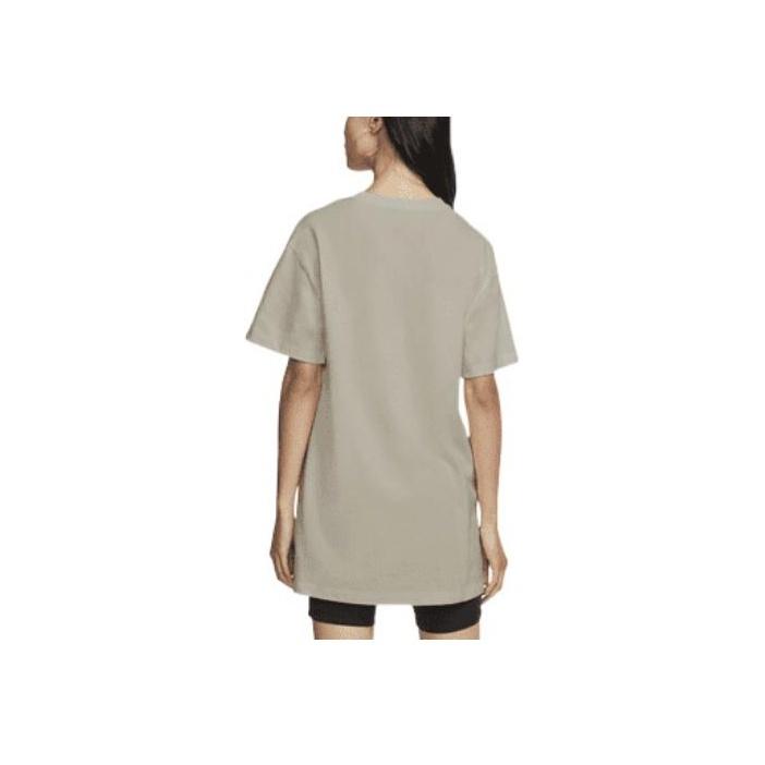 Nike Solid Color Drop Shoulder Breathable Short Sleeve A-Line Dress Women Dress Grey CJ2243-236