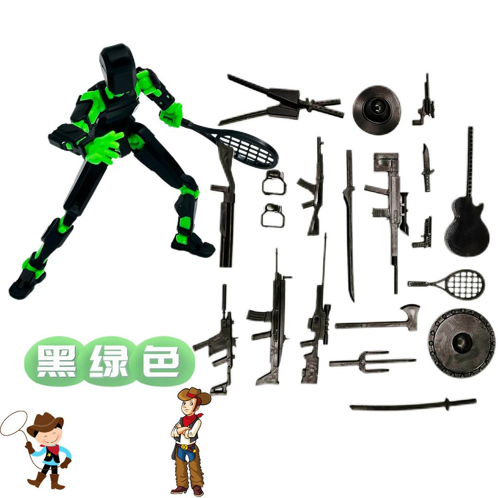 3D Printed Toy Western Cowboy Model Lucky13 Action Figure Dummy T13 Toy Doll Robot Assembly Model Decoration Desktop Decoration
