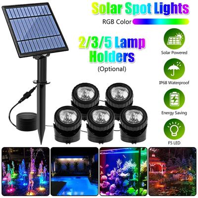 Solar Power LED Underwater Spotlights RGB Color Lights for Festival Lighting Outdoor Lighting and Decorative Lighting Fixtures