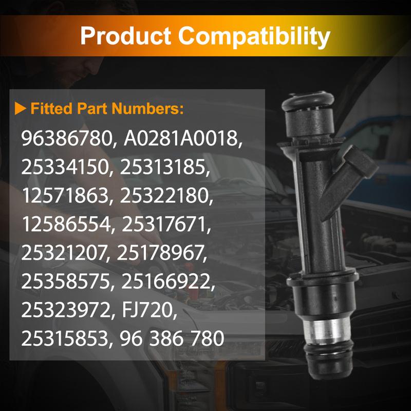 4Pcs Fuel Injectors Nozzle for CHEVROLET AVEO 2004 2005 2006 2007 2008  96386780, A0281A0018