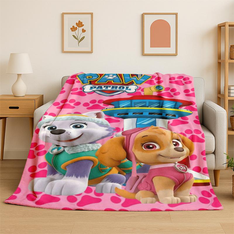 Cartoon P-Patrol Cute Dog Flannel Blanket Soft Warm Throw Blanket for Bedroom Living Room Bed Travel Camping Picnic Gift kids