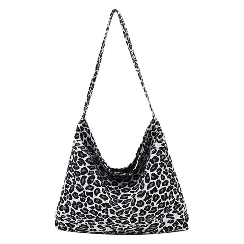 Leopard Print Nylon Bag Women's New Large-capacity Messenger Bag Class Commute Shoulder Armpit Tote Bag