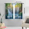 2Pcs 2D Flat PrintingBlackout Curtains Autumn Nature Scenery Theme Fall Forest Tree River Landscape Privacy Drapes Decor For