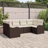 Garden Sofa Set Brown Poly Rattan
