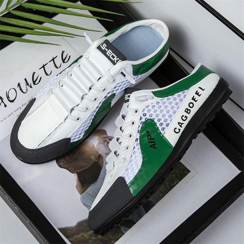 

Летние мужские полутапочки, модная новая повседневная обувь, легкие прогулочные туфли на плоской подошве для мужчин, нескользящие кроссовки, горячая распродажа, мужская обувь Zapatos Hombre 44 зелёный