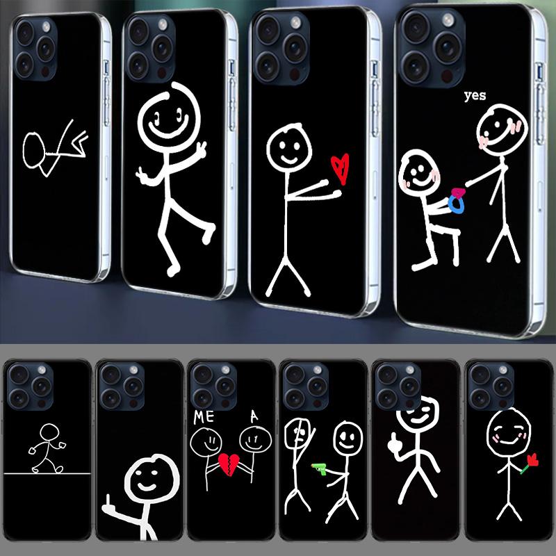 Funny Cute Cartoon Matchman Clear Phone Case For Iphone 17 Air 16 Pro Max 15 Pro 14 Plus 17E 16E 11 13 12 Mini Cover Cases Funda