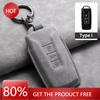 BOD1 2025 Hot Suede Leather Car Key Case Protector Shell Fob for for VW Volkswagen Touareg 2019 2020 2021 2022 2023 Auto Keychain Acc ER3