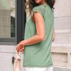 Women's Fashionable Casual Lace Sleeve Hollow Short Sleeved Round Neck T-Shirt Top