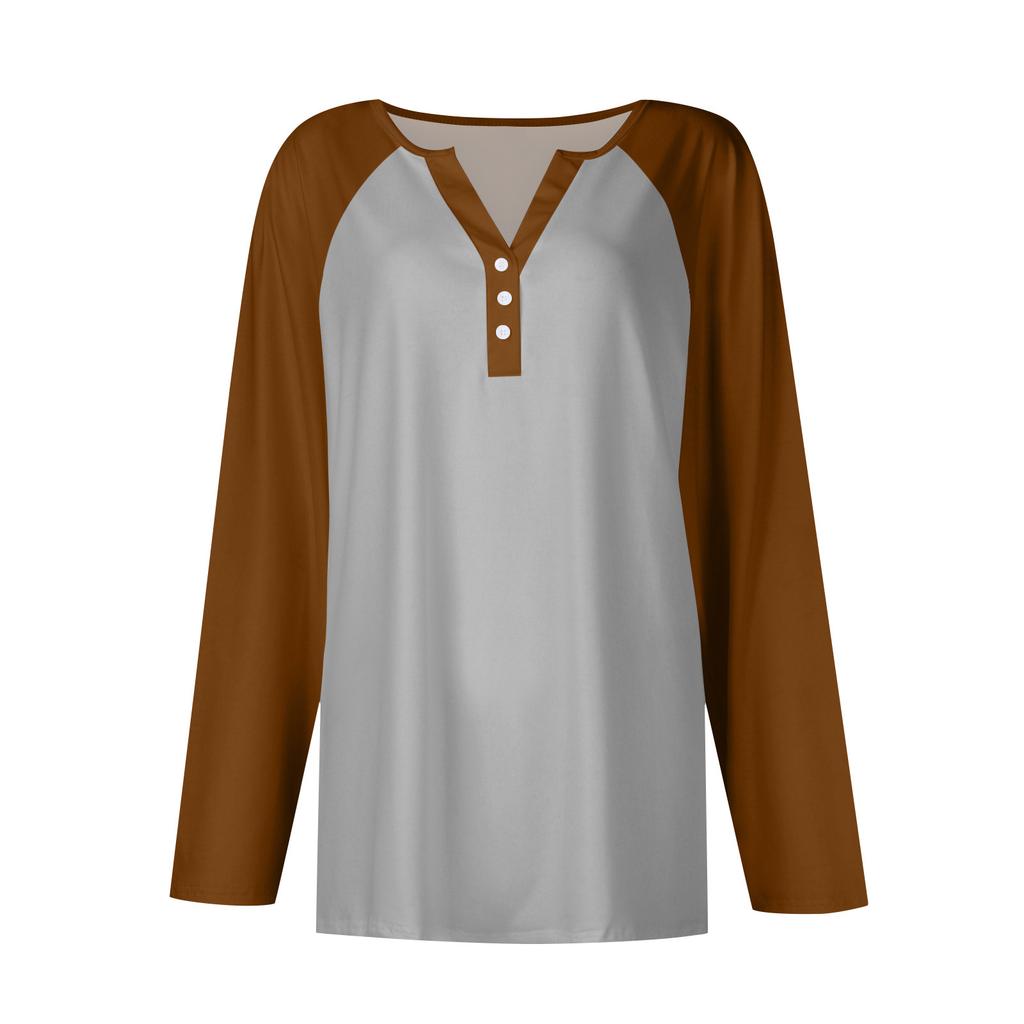 Women's T Shirt Tee Button Floral Print Long Sleeve Daily Weekend Fashion Basic V-Neck Regular Top