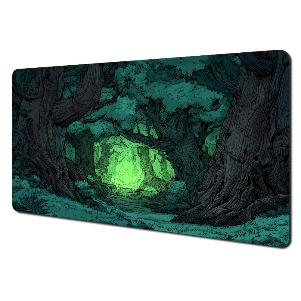 Lebensbaum und Magischer Wald Muster Großes Mauspade Schreibtischmatte Gaming Pad PC Zubehör Tastatur Mauspads Mauspad Büro Teppich