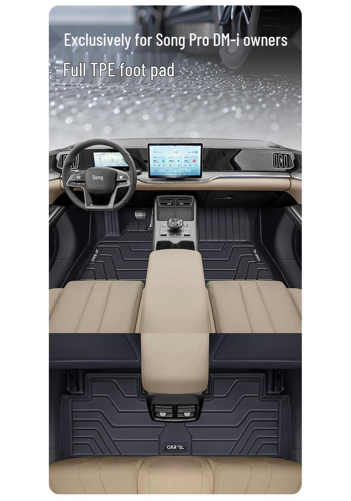 BYD Song Pro Floor Mats: Compatible with 25 Models, Full Coverage TPE, for DM/DMI Car Accessories.