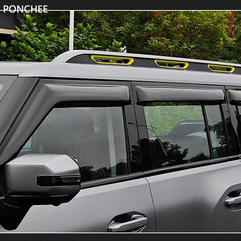 For JETOUR T2 Shanhai T2 2024-2026 Rain and Sunshine Shield Car Windows Black Rainbrow Automobile Modification Supplies
