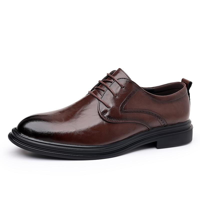 New Men's Dress Shoes Comfortable Business Formal Leather Office Shoes British Style Groom Wedding Shoes for Men Oxford Lace Up