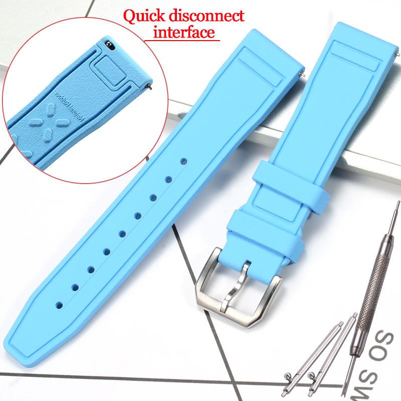 Rubber Silicone Watch Strap for IWC Pilot's Band Quick Release Bracelet Fluororubber Watchband