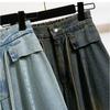 DIMANAF 2026 Summer New Plus Size Women Jeans Fashion Lady Clothing Long Pants Denim Cotton Loose Casual Elastic Waist