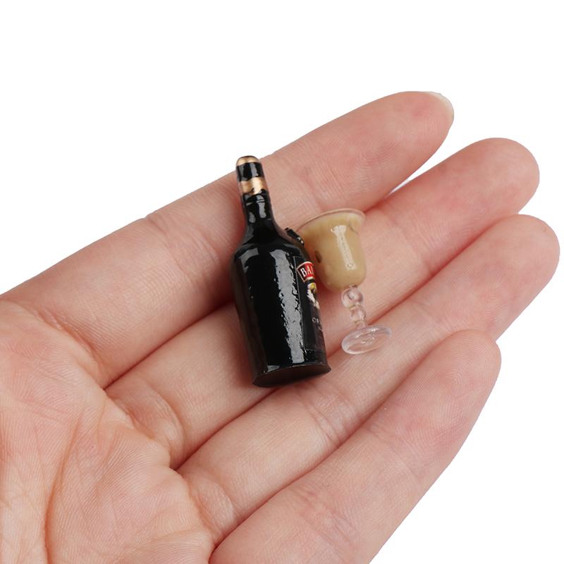 1/12 Puppenhaus Miniatur Weinflaschenset mit Tasse Simulation Getränke Modell Spielzeug