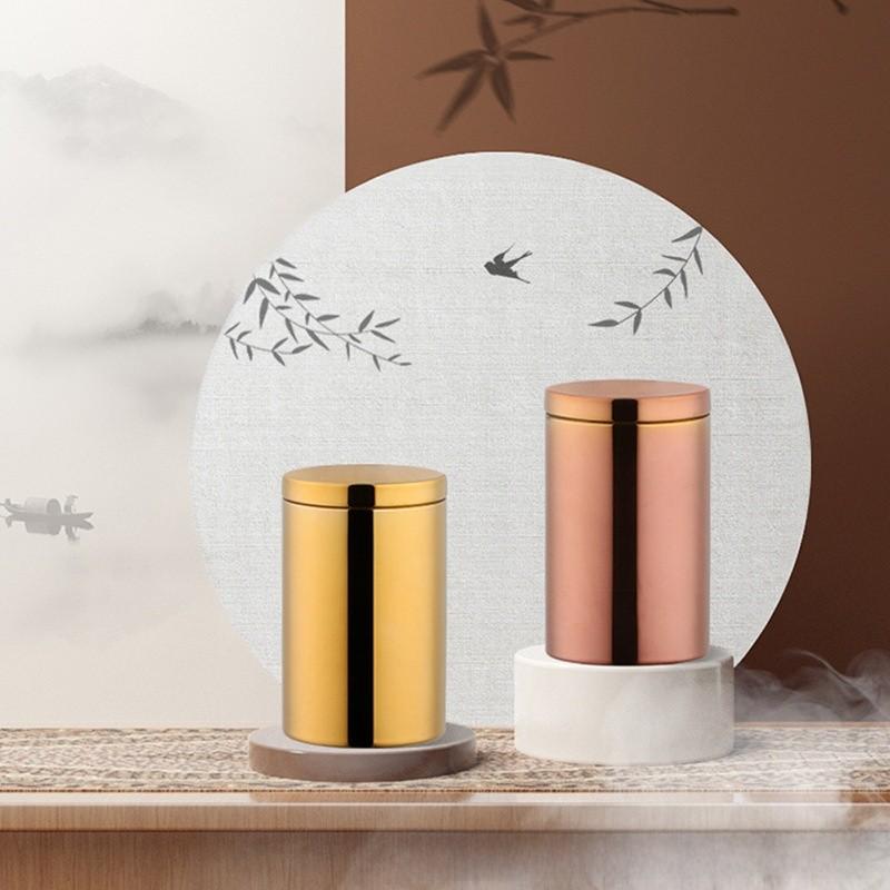 Modern Minimalist Stainless Steel Tea Canister With Sealed Lid For Storage And Preservation