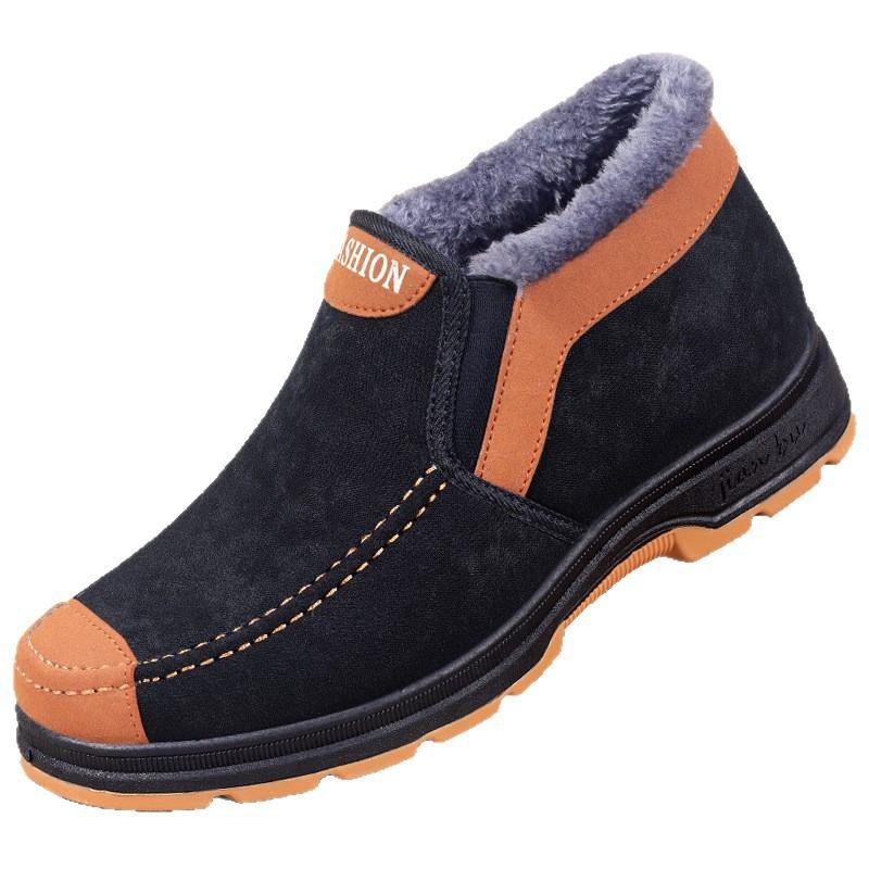 Cotton shoes men's winter home leisure large size men's shoes piled thickened snow boots