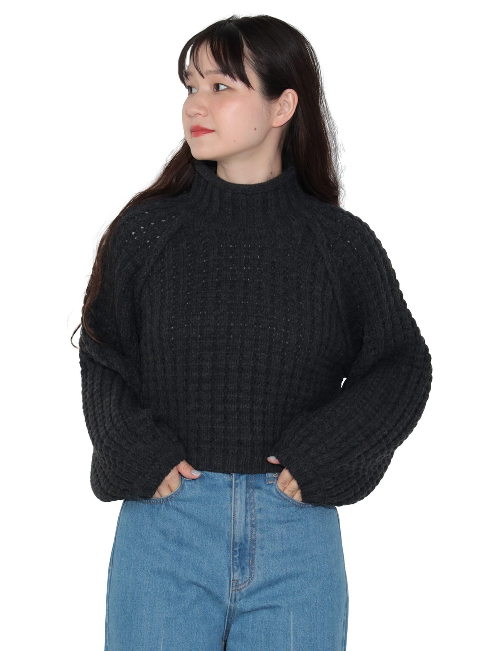 

Knit o Waffle Flopped PO CHARCOAL ONE SIZE [Beams Heart] L/S Women s деревне вугілля