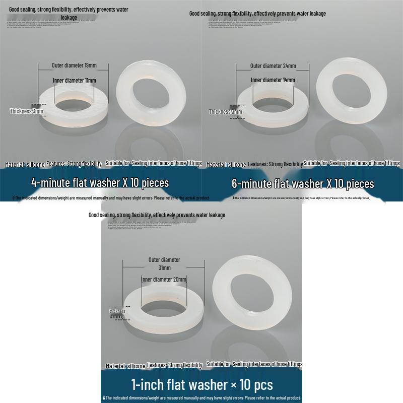 4-Minute Water Heater Seal: Silicone and Rubber Gaskets for Shower, 6-Point Inlet Pipe, 1-Inch Water Meter