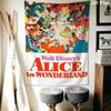 Alice Wonderland Spark Wall Hanging Printed Fabric Blanket Decorative Tapestries for Bedroom Living Room Home Decor