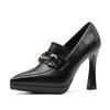 1-3 Sexy Waterproof Table Is Not Tired of Feet, High Heels for Women, Pointed Head, Thin Heel, Metal Buckle, Super High Heel Single Shoes for Women