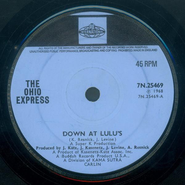 

7inch Record OHIO EXPRESS - Down At Lulu s 7N25469 Pye Internation 1968 UK Rock Used