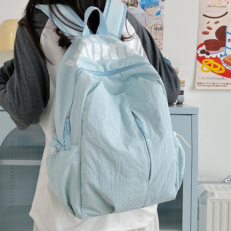 

School bag ins light water repellent high school student men s and women s large capacity sports outdoor backpack travel leisure backpack синий