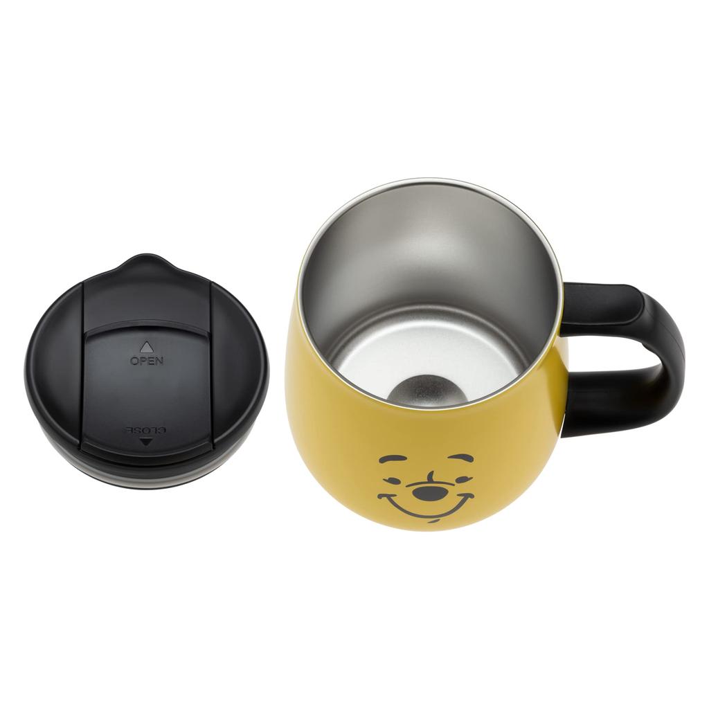 Maebata Winnie the Pooh Stainless Steel Mug with Lid Face Mug Boxed Insulating Structure Thermo Stainless Steel 300ml Disney 52822 Thermal/Cold D-WP33