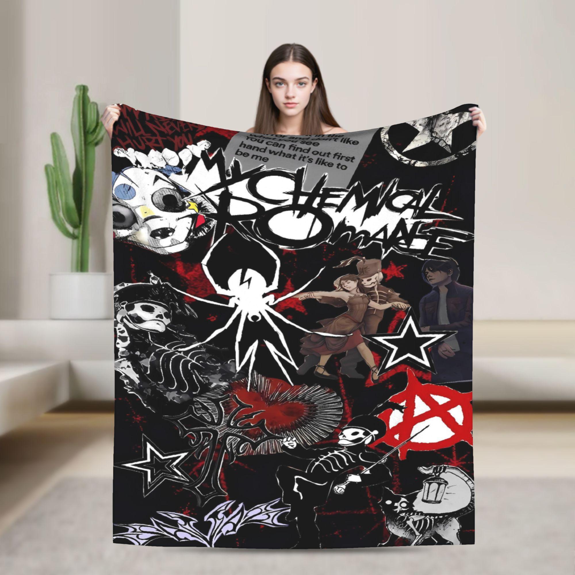 

Фланелевое одеяло My Chemical Romance Теплое Мягкое Плед для Декора Дома Кемпинга Графический Покрывало Чехол на Диван-кровать 75x90cm