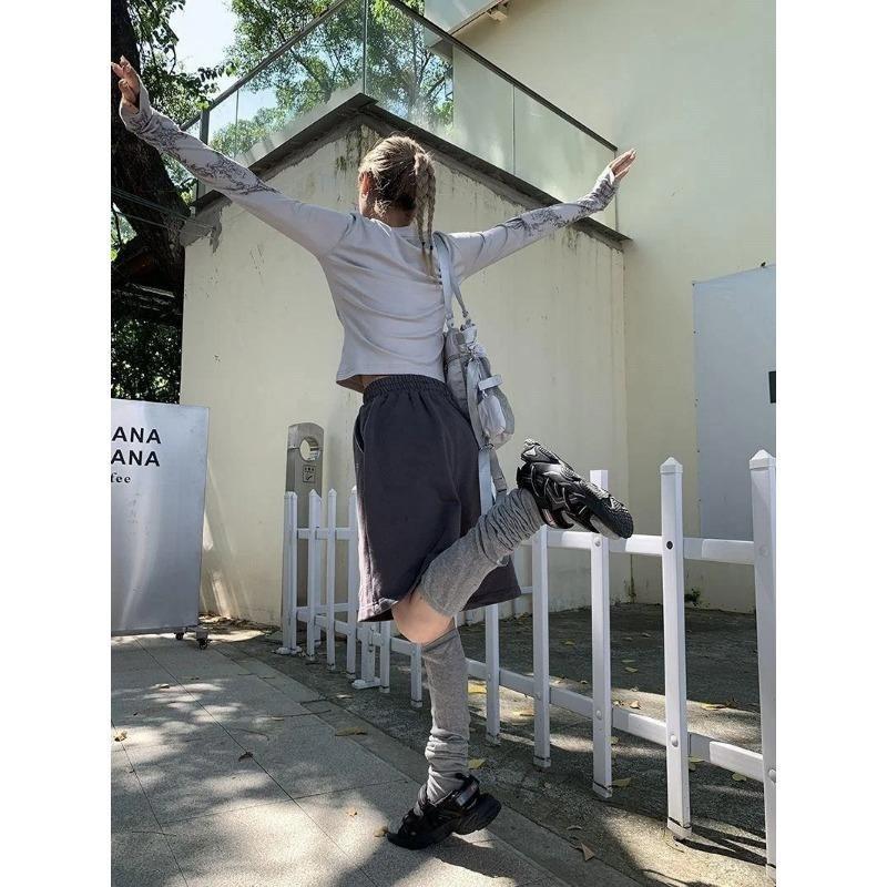 Slim Long Sleeve Blouse Ladies Temperament Spring and Autumn O Collar Printed Thin Blouse Grey