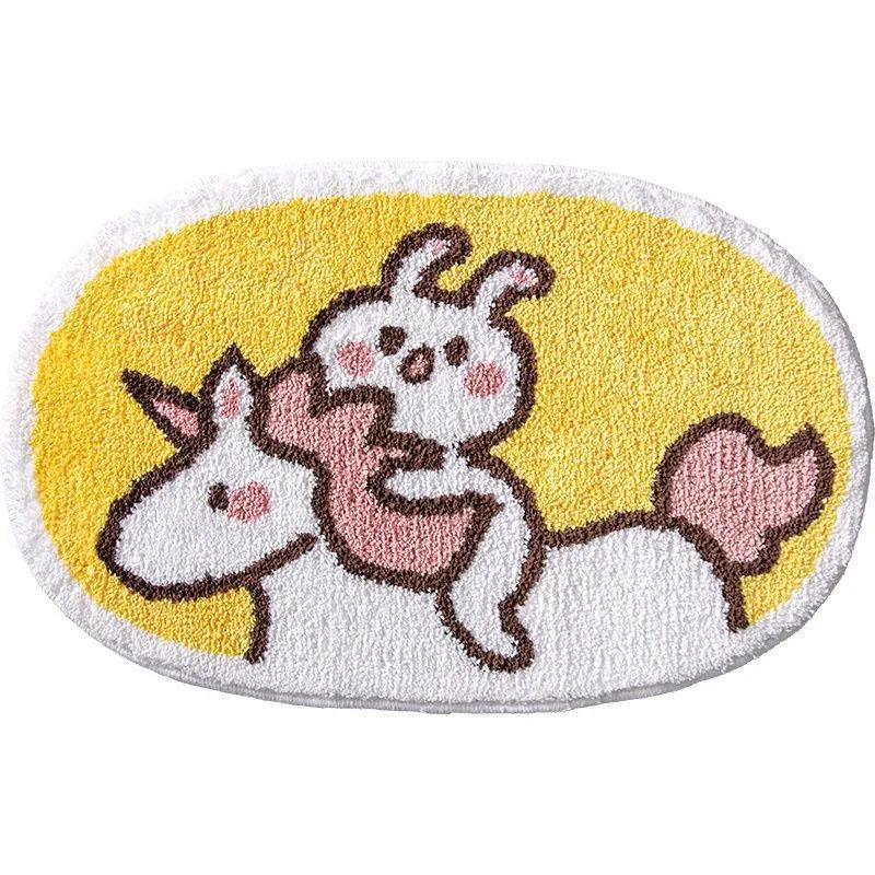 Bathroom Non-slip Absorbent Carpet Home Bedroom Mats Plush Floor Doormat Bathroom Washable Quick Drying Carpet