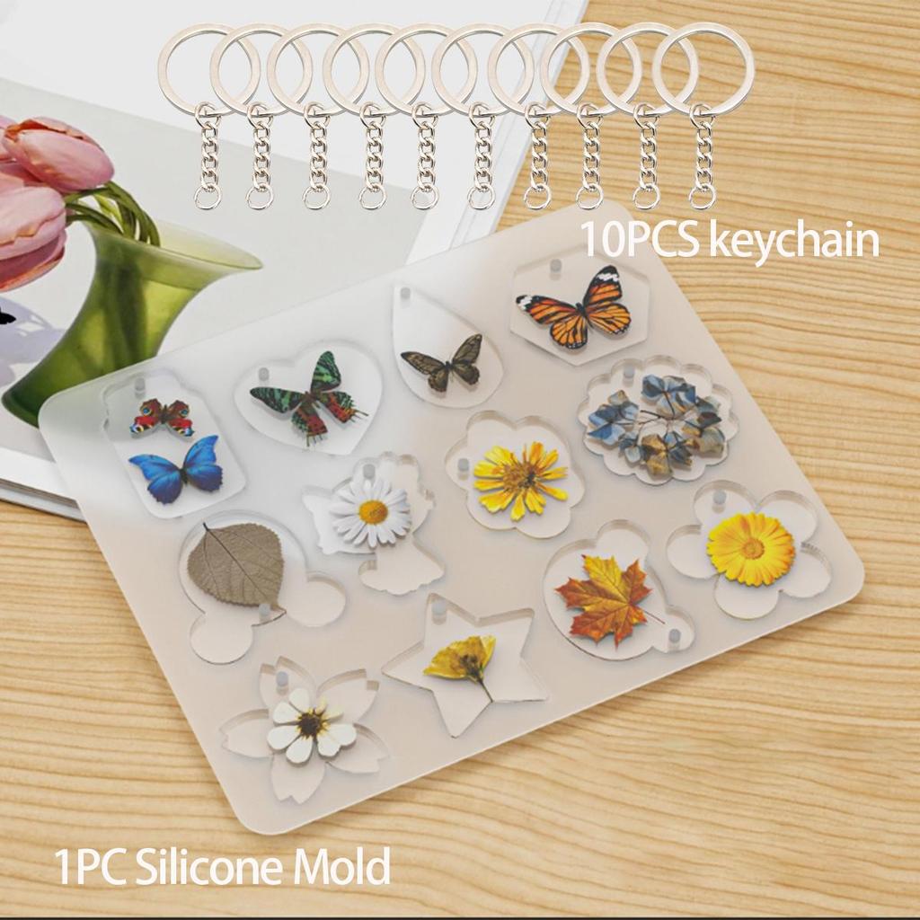 Diy Dropper Geometric Shape Pendant Silicone Mold Earrings Hanging Keychain Jewelry Love Cat Head Silicone Mold