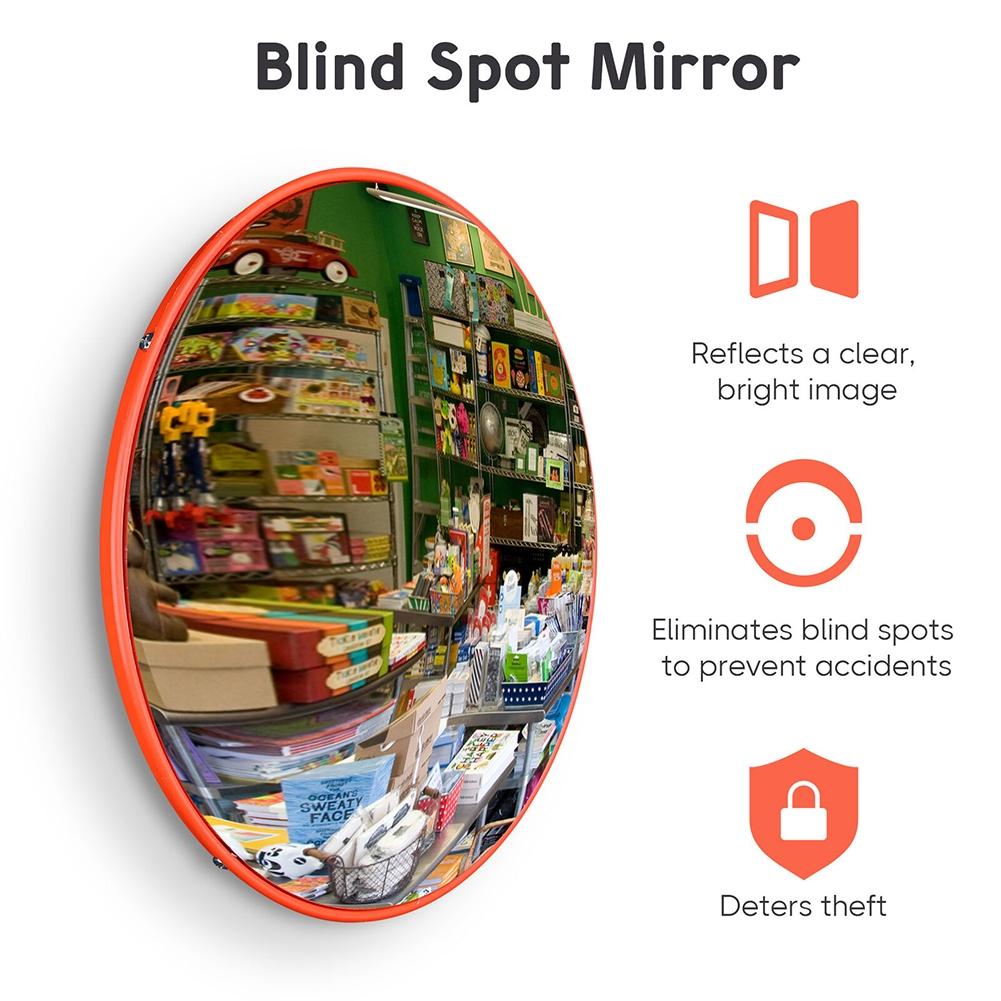 Išgaubtas veidrodis 12 5/8" X 3 1/8" 17 11/16" X 3 1/8" PP & PC Parkavimo sauga