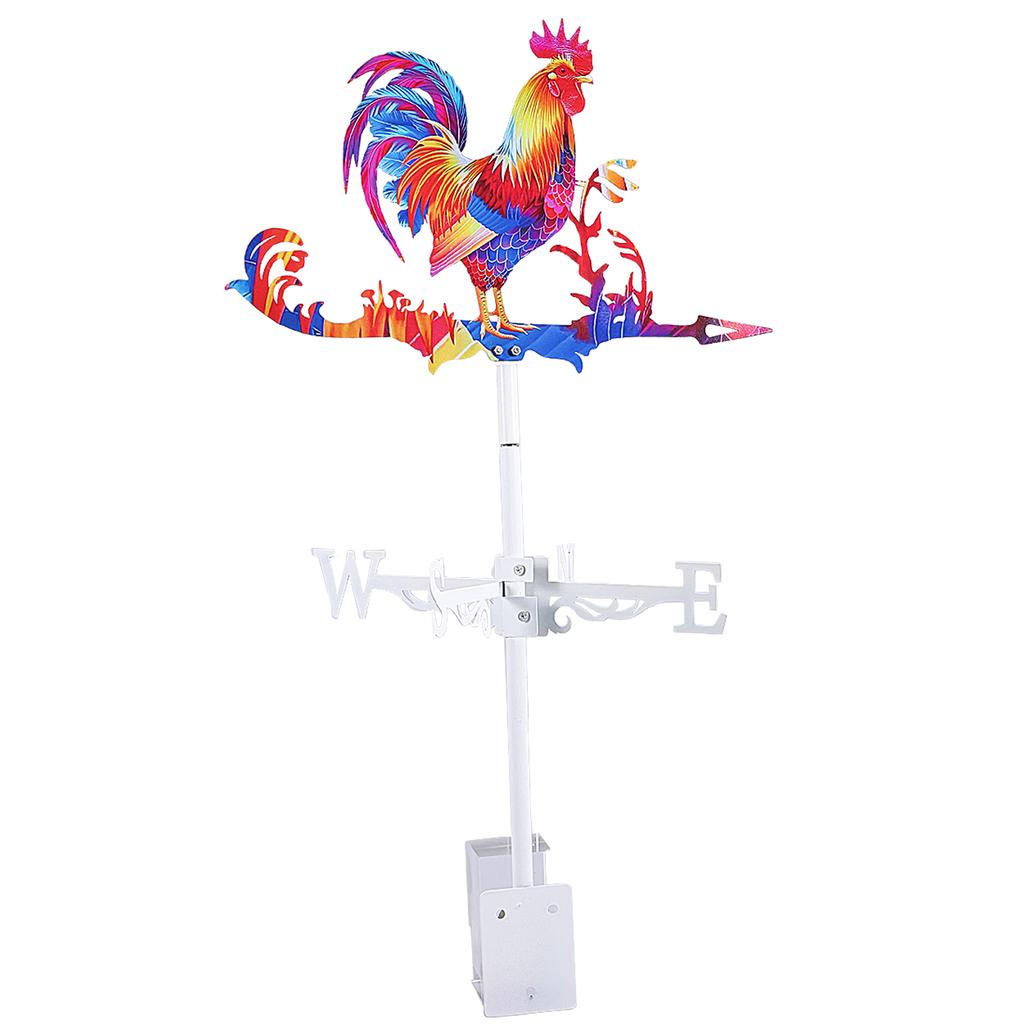 Colorful Stainless steel Rooster Wind Vane Rooftop Weather Indicator Wolf Decorations Retro Outdoor Garden Farm Wind Direction