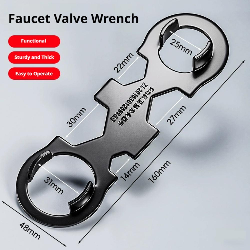 Multifunctional Stainless Steel Faucet Spool Wrench Thickened Extender Heavy Duty Hot Cold Faucet Plumbing Repair Tool for Home