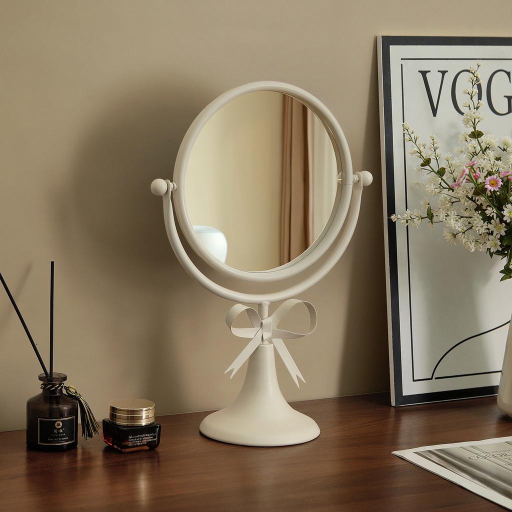 Specchi per Cosmetici in Ferro Battuto Rotanti a 360° Specchio da Tavolo Monofacciale Retrò Specchi da Principessa Arredamento Vanity per Camera da Letto