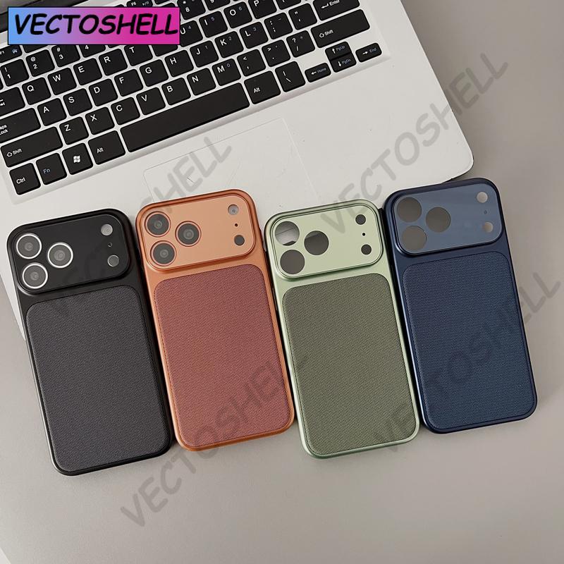 Solid Color Weave Texture Magnetic Phone Case For iPhone 17 17Pro Max 16 15 14 13 12 All Inclusive Lens Wireless Charging Cover