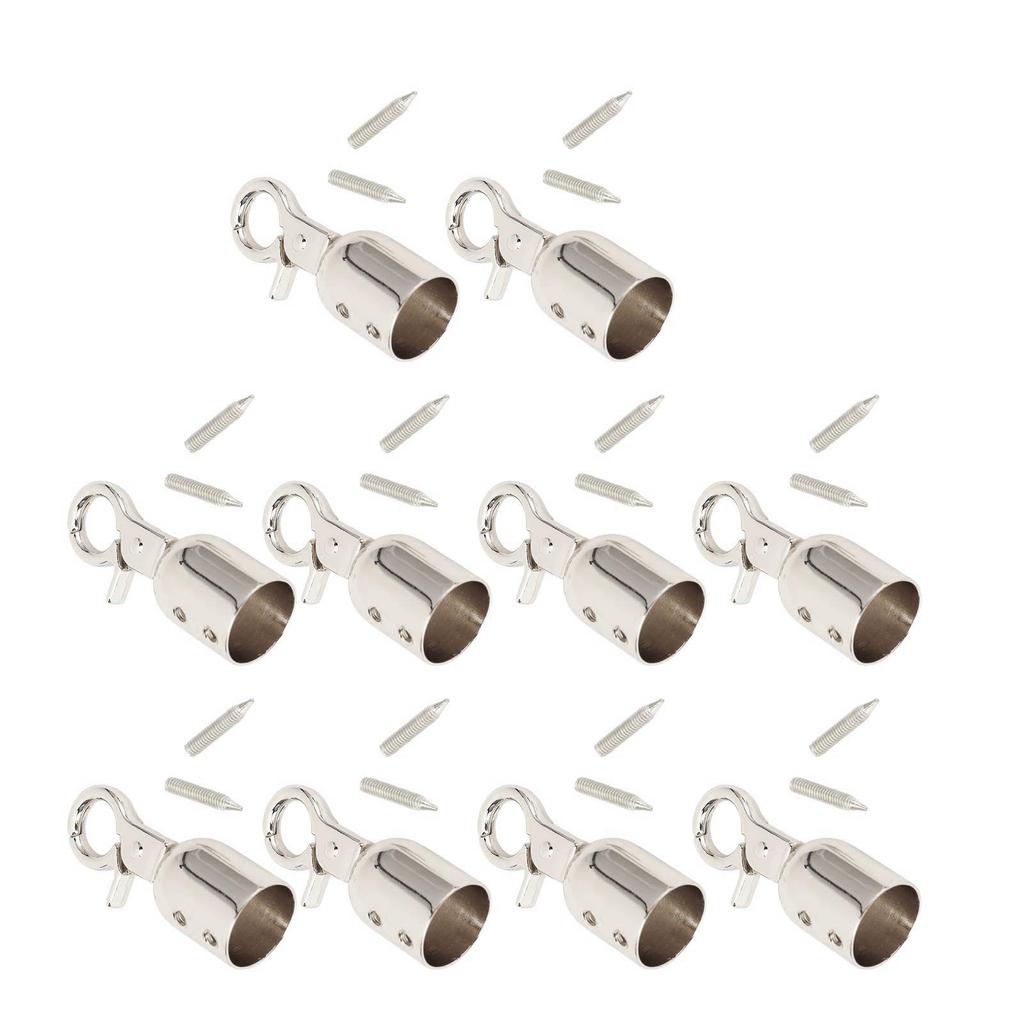 10 set di fermacorda in lega di zinco con moschettone terminale da 15,5 mm di diametro e viti da 15,8 mm.