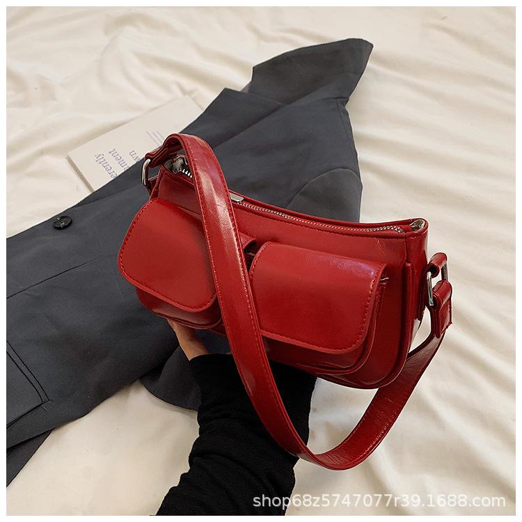 French niche underarm bag women's summer 2025 new trendy fashion shoulder locomotive bag texture portable oblique span bag