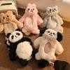 Panda puppy cat plush cute girl cartoon bag finger hanging neck