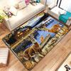 Wild Deer Lake Cabin Scene Crystal Velvet Rug Nature Landscape Living Room Floor Mat Hunting Theme Carpet