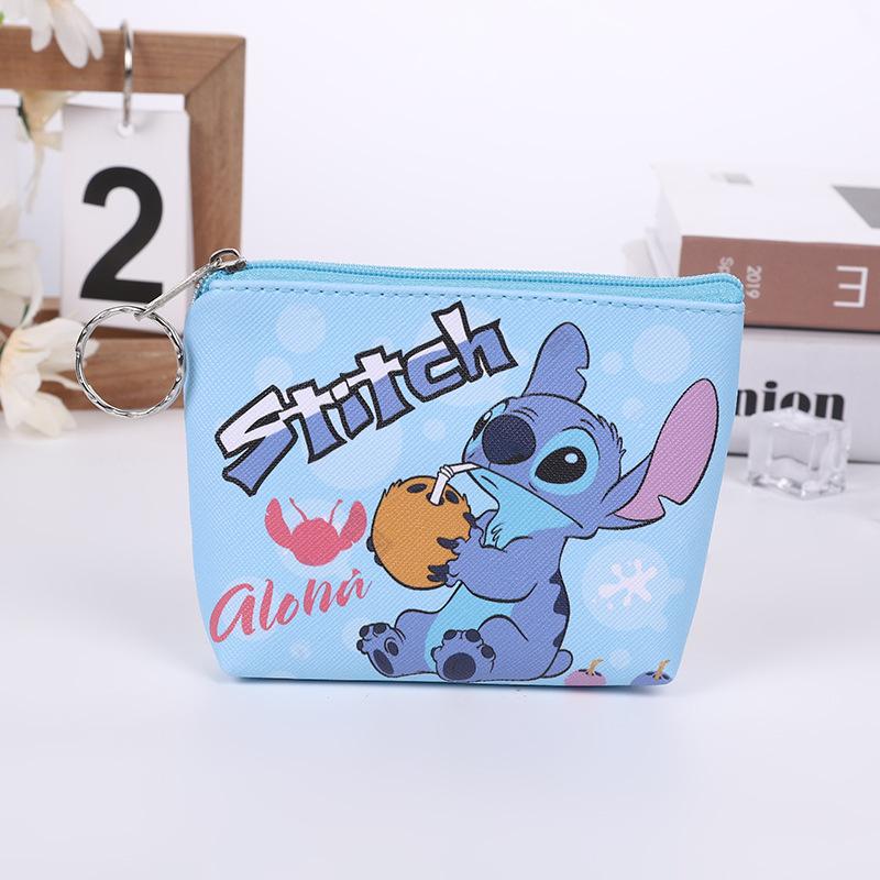 Disney Stitch Coin Purse Cartoon Anime Pu Key Case Coin Storage Bag Children Wallet Mini Clutch Christmare for Children Gifts