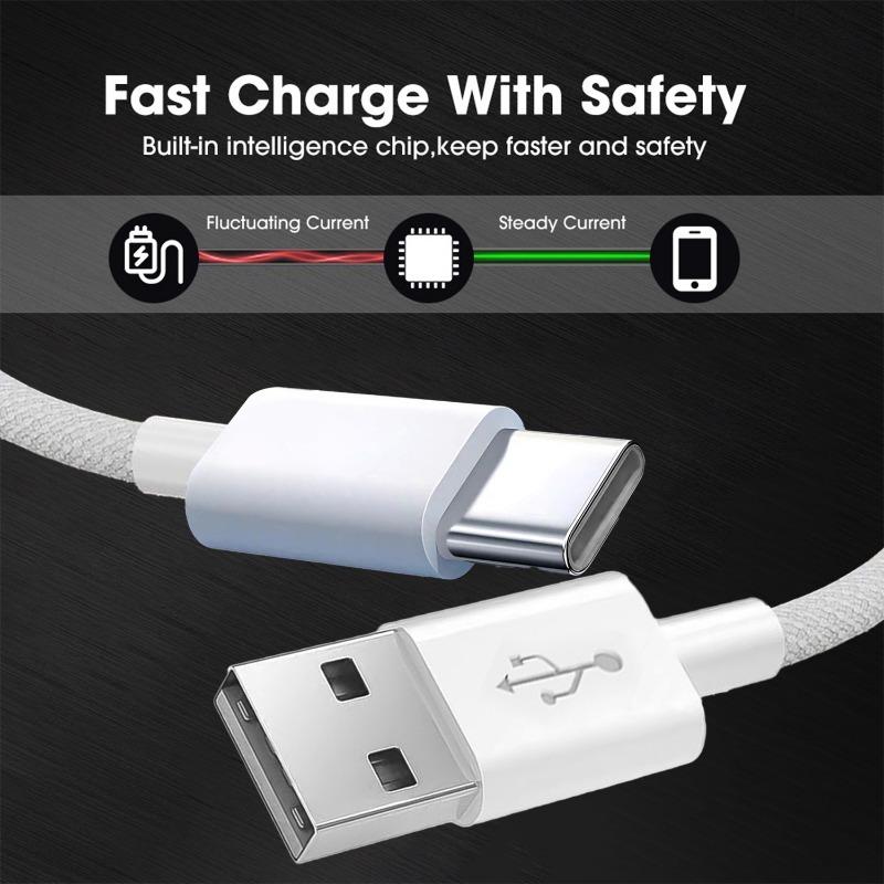 USB C To Type C Data Cables PD Quick Charging Charger Cord Sturdy Nylon Braided Dual Type-C Wire for iPhone 15 Pro Max 16 Pro