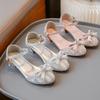 Mädchen Schleifensandalen 2025 Sommer Neue Mode Prinzessin Schuhe für Party Hochzeit Kinder Strass High Heels Kinder Lederschuhe